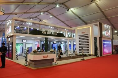 Two story exhibition stand sai by woodpeckersglobal