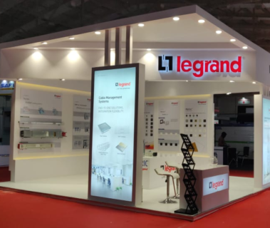 small exhibition booth for legrand by woodpeckersglobal