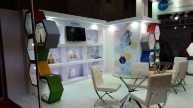 small creative exhibition stall for borosil by woodpeckersglobal